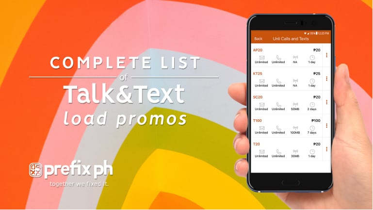 Complete List of Talk and Text load promos