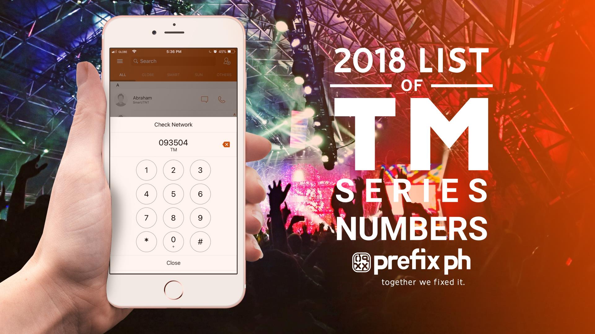 2018 List of TM Series Numbers